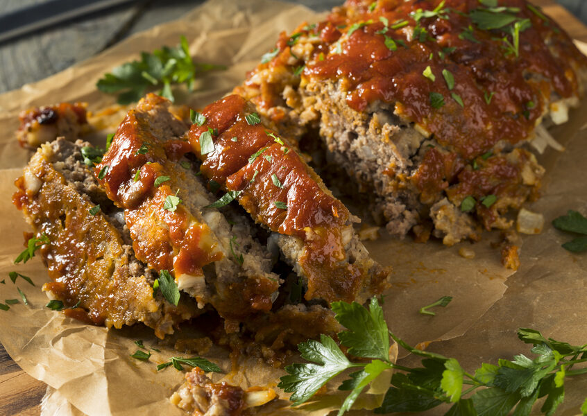 Homemade,Savory,Spiced,Meatloaf,With,Onion,And,Parsley